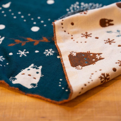 Official Ghibli My Neighbor Totoro Shoulder Shawl • Jacquard Stole/Scarf/Muffler with Catbus - Kamaji Market