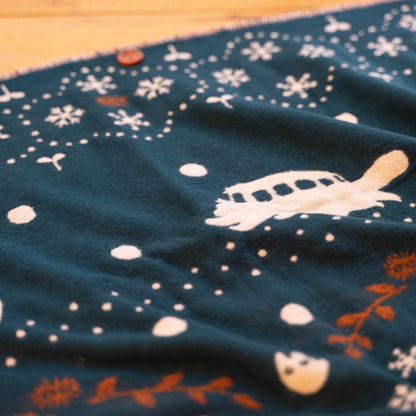 Official Ghibli My Neighbor Totoro Shoulder Shawl • Jacquard Stole/Scarf/Muffler with Catbus - Kamaji Market