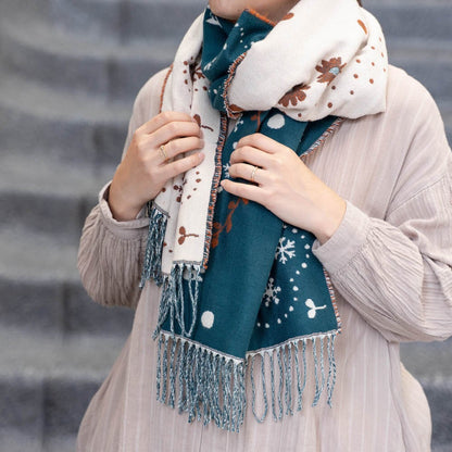 Official Ghibli My Neighbor Totoro Shoulder Shawl • Jacquard Stole/Scarf/Muffler with Catbus - Kamaji Market