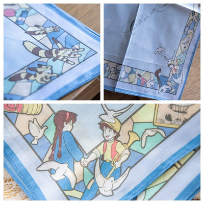 Official Ghibli Neckerchief/Bandana/Handkerchief • Totoro/Kikis Delivery/Howls Moving Castle/Laputa Scarf/Tapestry/Decor/Stained Glass Gift - Kamaji Market