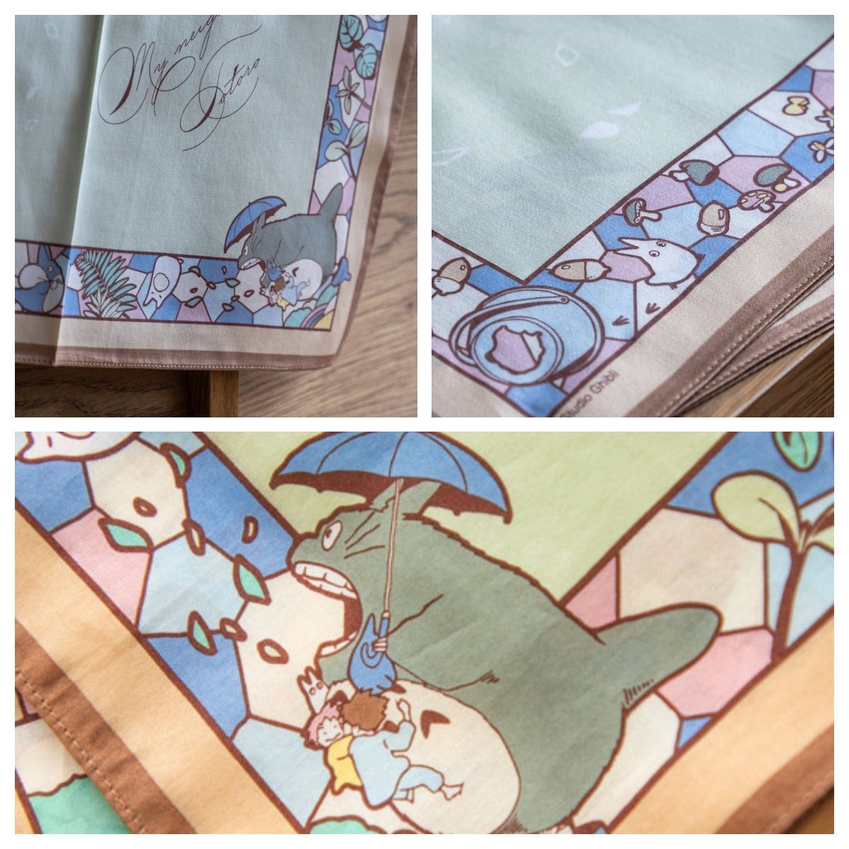 Official Ghibli Neckerchief/Bandana/Handkerchief • Totoro/Kikis Delivery/Howls Moving Castle/Laputa Scarf/Tapestry/Decor/Stained Glass Gift - Kamaji Market