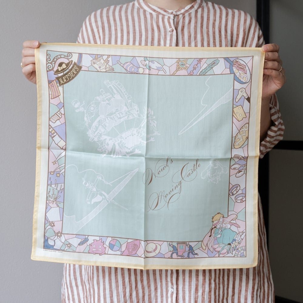 Official Ghibli Neckerchief/Bandana/Handkerchief • Totoro/Kikis Delivery/Howls Moving Castle/Laputa Scarf/Tapestry/Decor/Stained Glass Gift - Kamaji Market