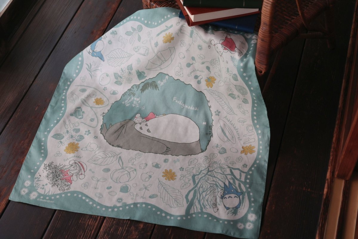 Official Ghibli Neckerchief/Scarf/Handkerchief • My Neighbor Totoro Bandana/Tapestry/Wall Hanging/Interior Decor - Kamaji Market