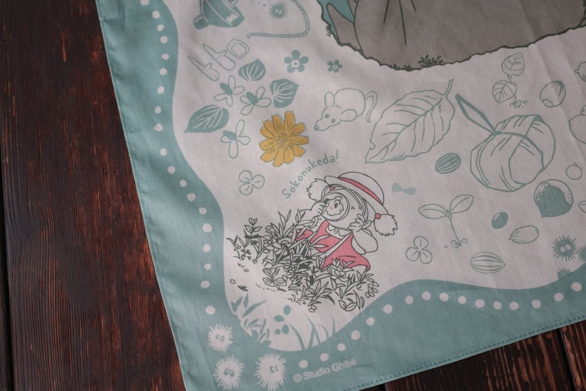 Official Ghibli Neckerchief/Scarf/Handkerchief • My Neighbor Totoro Bandana/Tapestry/Wall Hanging/Interior Decor - Kamaji Market