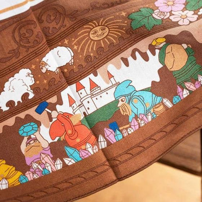 Official Ghibli Neckerchief/Scarf/Handkerchief • Whisper of the Heart Bandana/Tapestry/Wall Hanging/Interior Decor - Kamaji Market