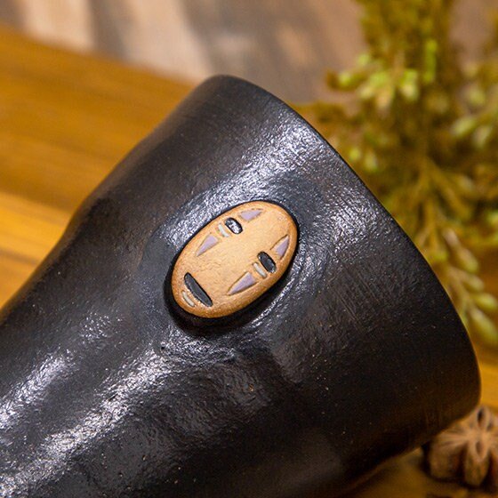 Official Ghibli No Face Clay Cup Shigaraki ware • Spirited Away Japanese Pottery/Tableware • Kaonashi Mask - Kamaji Market