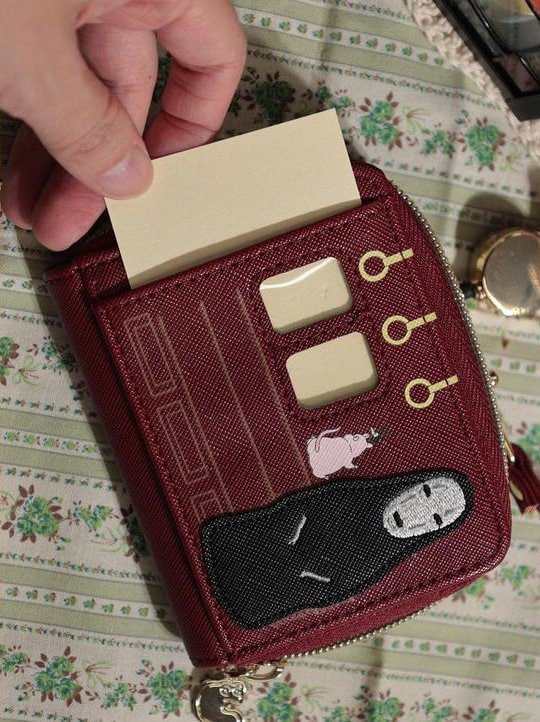 Official Ghibli No Face Pouch/Clutch • Spirited Away Case/Cosmetic Bag/Wallet/Makeup Bag/Purse • Bo Mouse, Kaonashi - Kamaji Market