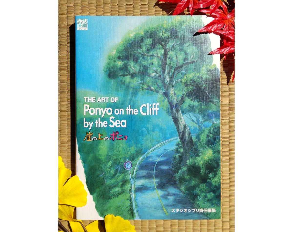 Official Ghibli Ponyo Artbook • Ponyo on the Cliff by the Sea Japanese Painting Art Book - Kamaji Market