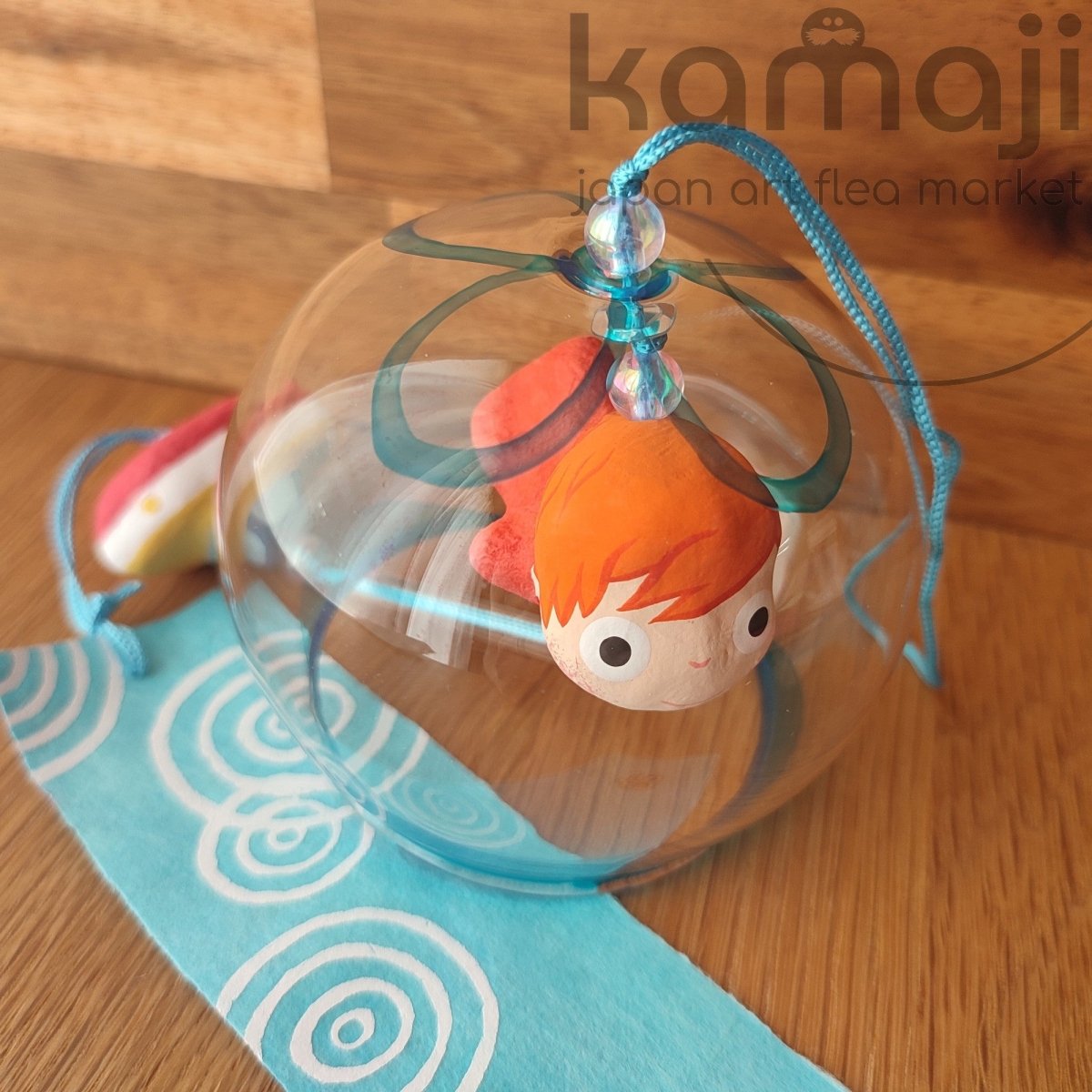 Official Ghibli Ponyo Glass Wind Chime • Ponyo on the Cliff Home Decor • Ghibli Park Exclusive - Kamaji Market