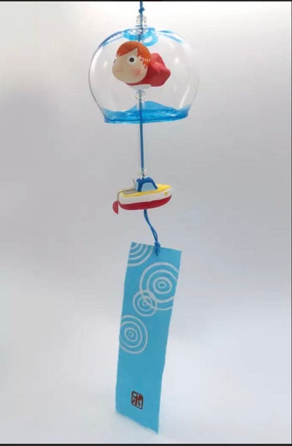 Official Ghibli Ponyo Glass Wind Chime • Ponyo on the Cliff Home Decor • Ghibli Park Exclusive - Kamaji Market