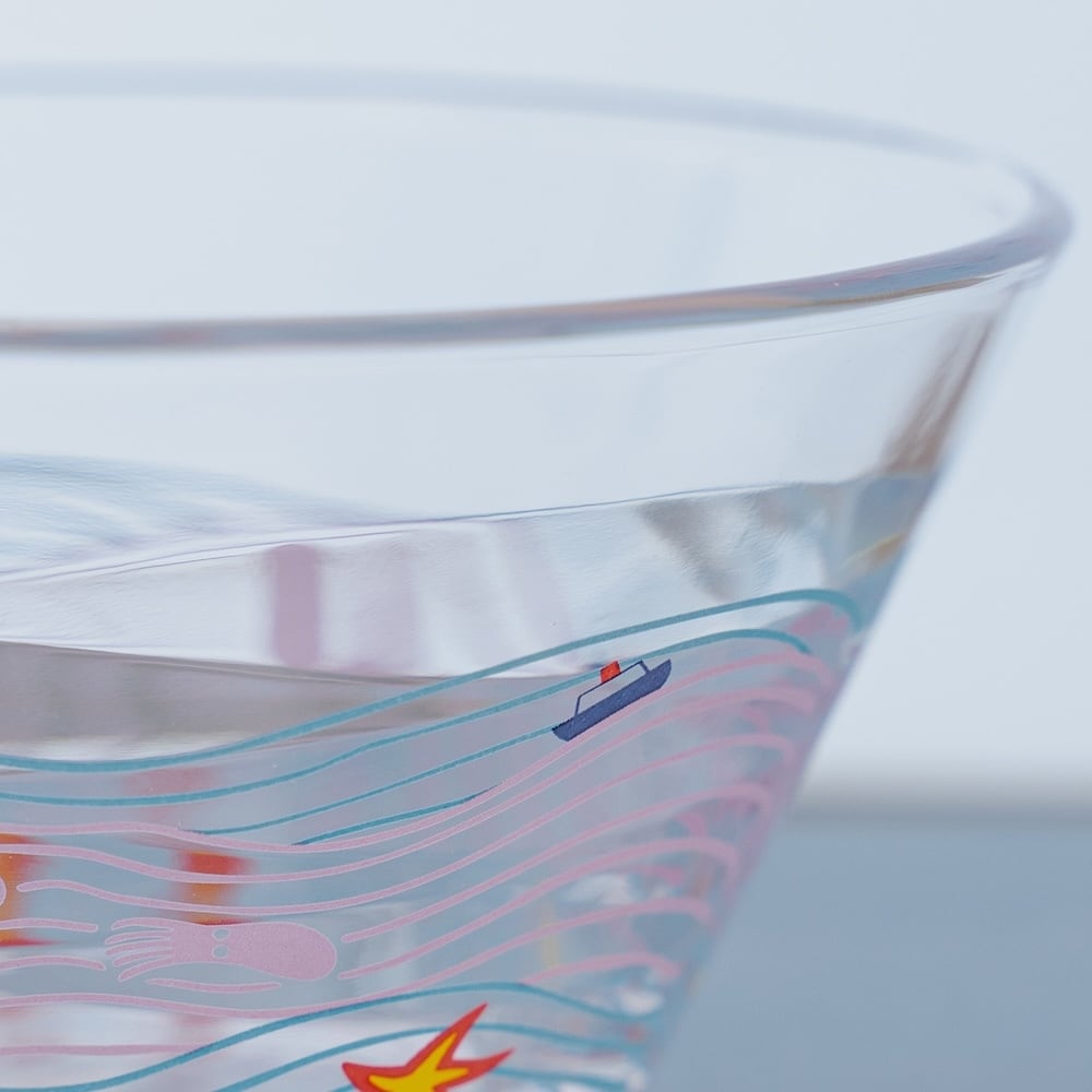 Official Ghibli Ponyo on the Cliff Glass Bowl "In the Sea" • Made in Japan, Ocean Design - Kamaji Market