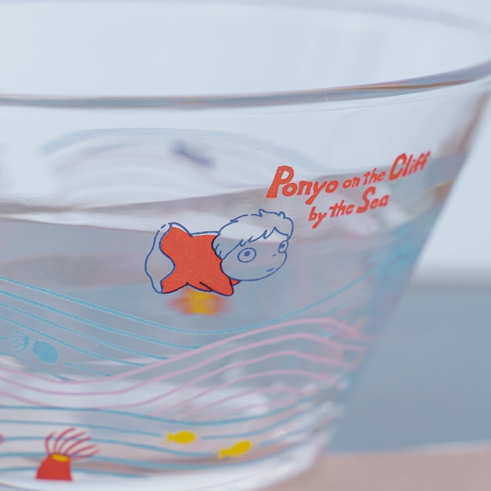 Official Ghibli Ponyo on the Cliff Glass Bowl "In the Sea" • Made in Japan, Ocean Design - Kamaji Market