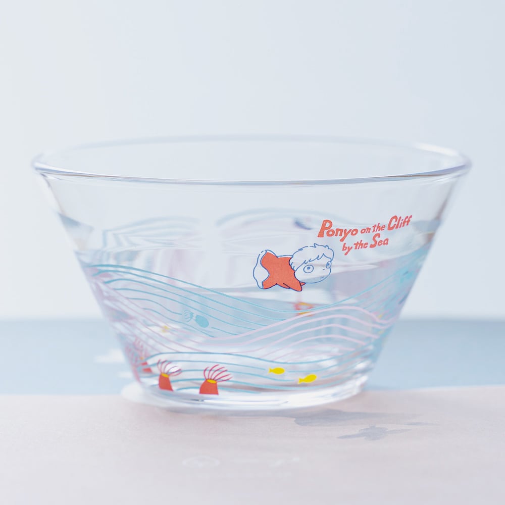Official Ghibli Ponyo on the Cliff Glass Bowl "In the Sea" • Made in Japan, Ocean Design - Kamaji Market