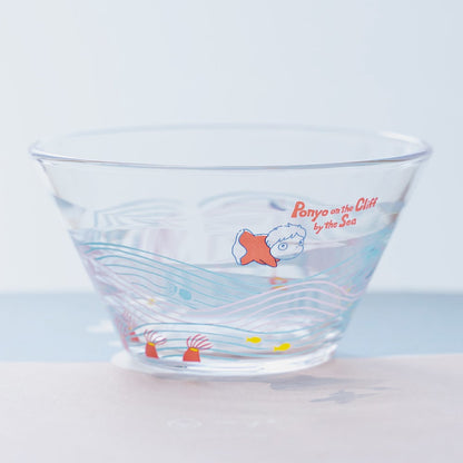 Official Ghibli Ponyo on the Cliff Glass Bowl "In the Sea" • Made in Japan, Ocean Design - Kamaji Market