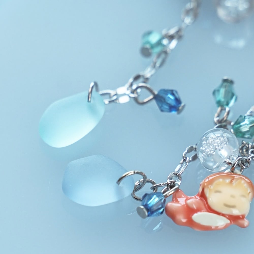 Official Ghibli Ponyo Swaying Earrings • Ponyo on the Cliff Japanese Anime Jewelry - Kamaji Market