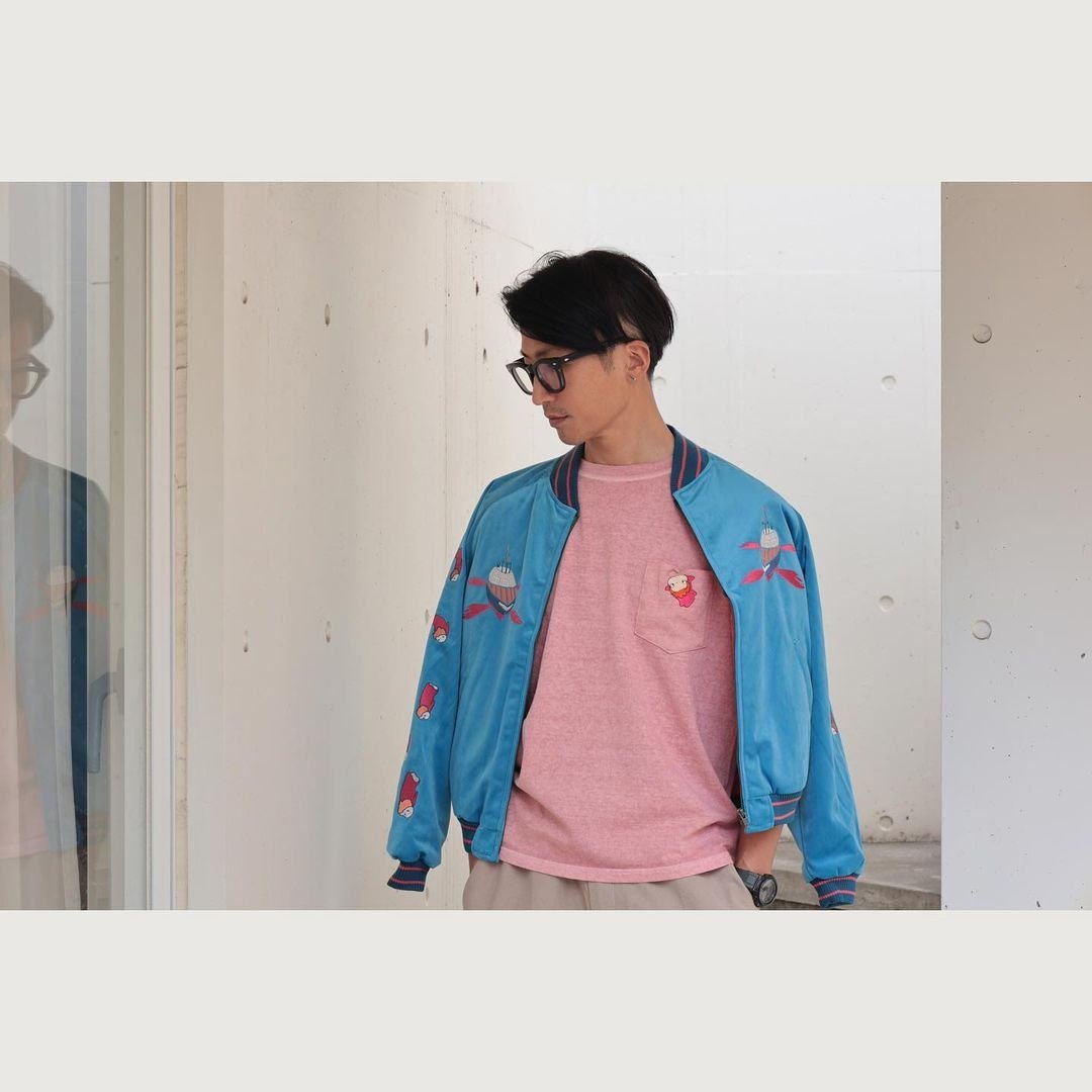 Official Ghibli Ponyo T-shirt Embroided • Ponyo on the Cliff GBL Summer Clothes/Top/Pink Tshirt with Pocket - Kamaji Market