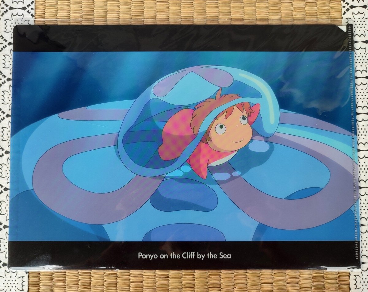 Official Ghibli Ponyo Wall Art Picture/Folder • Ponyo on the Cliff by the Sea Anime Clear File - Kamaji Market