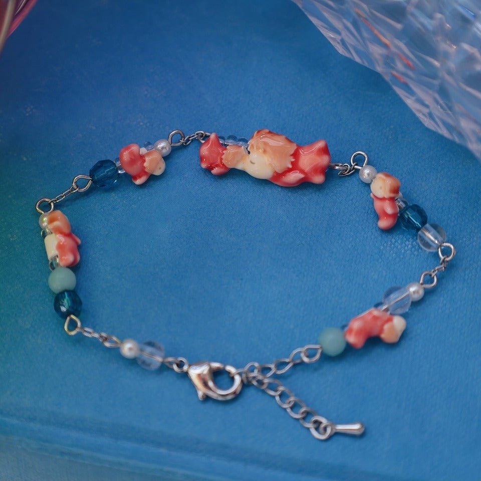 Official Ghibli Ponyo's Greeting Bracelet • Ponyo on the Cliff Japanese Anime Jewelry - Kamaji Market