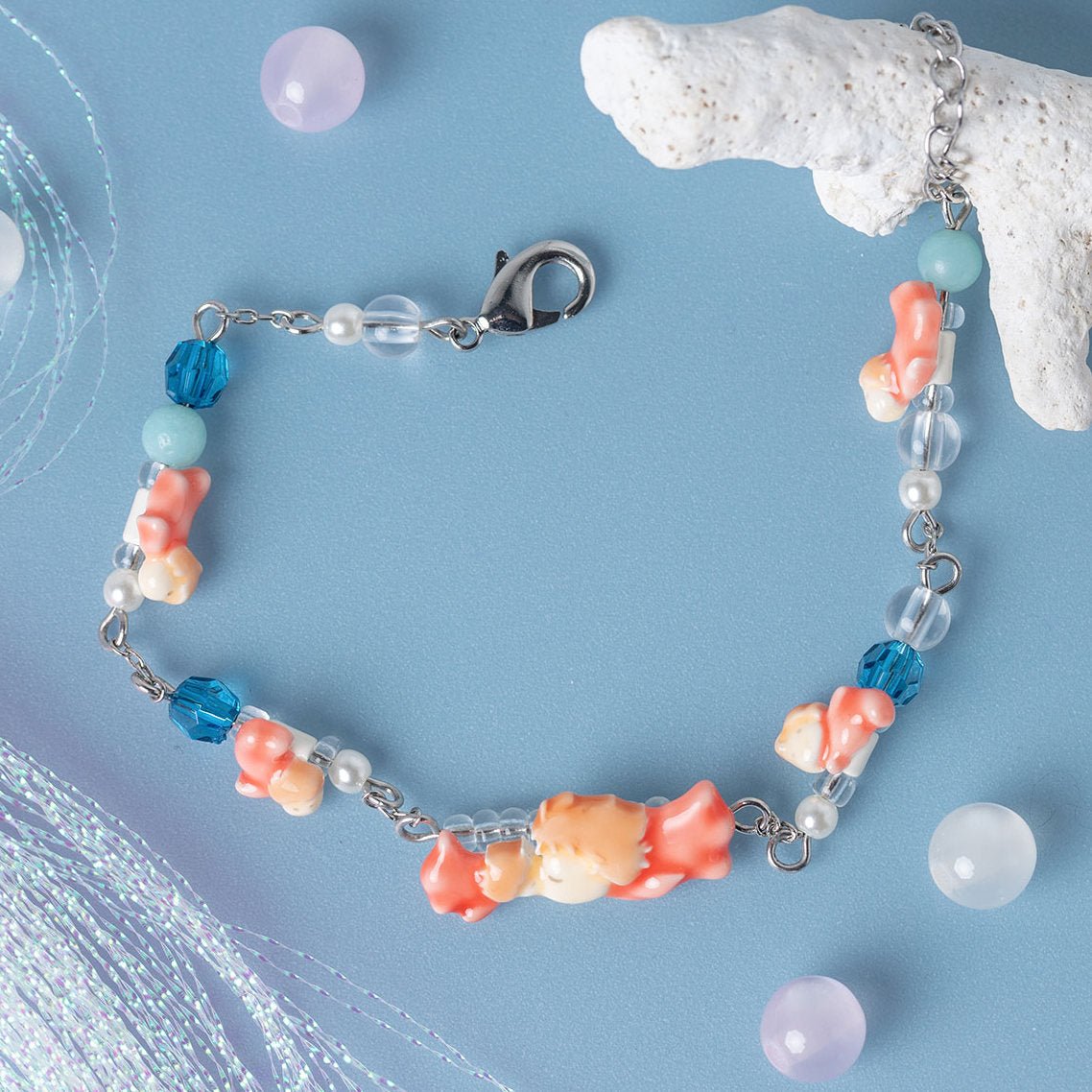 Official Ghibli Ponyo's Greeting Bracelet • Ponyo on the Cliff Japanese Anime Jewelry - Kamaji Market