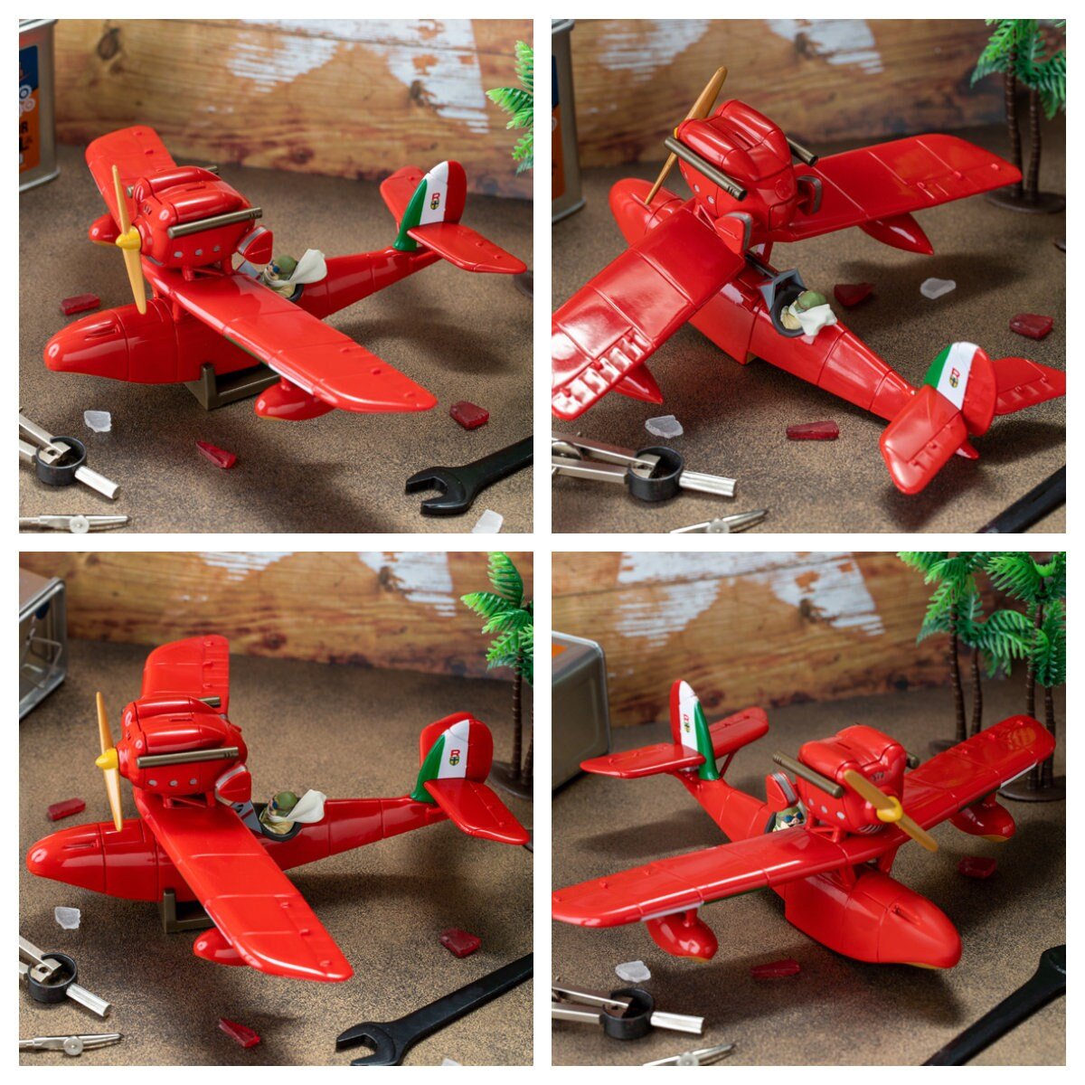 Official Ghibli Porco Rosso Airplane Interactive Figure/Diorama • Crimson Pig Figurine/Statue/Replica/Interior Decor - Kamaji Market