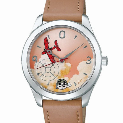 Official Ghibli Porco Rosso Beige Wrist Watch • Crimson Pig Seiko ALBA Japanese Watches • Limited to 500 - Kamaji Market