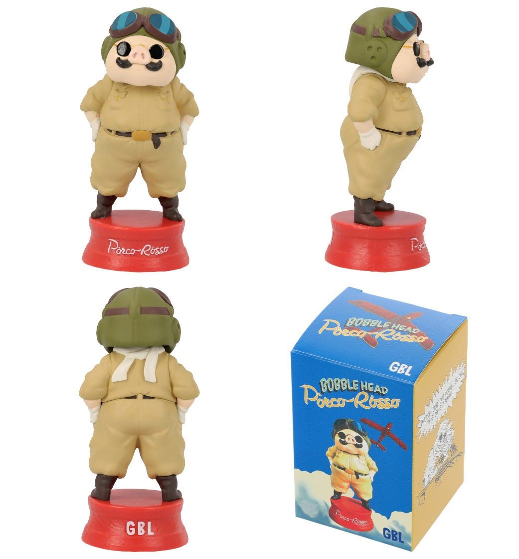 Official Ghibli Porco Rosso Bobble Head Figure • Crimson Pig Decor • GBL - Kamaji Market
