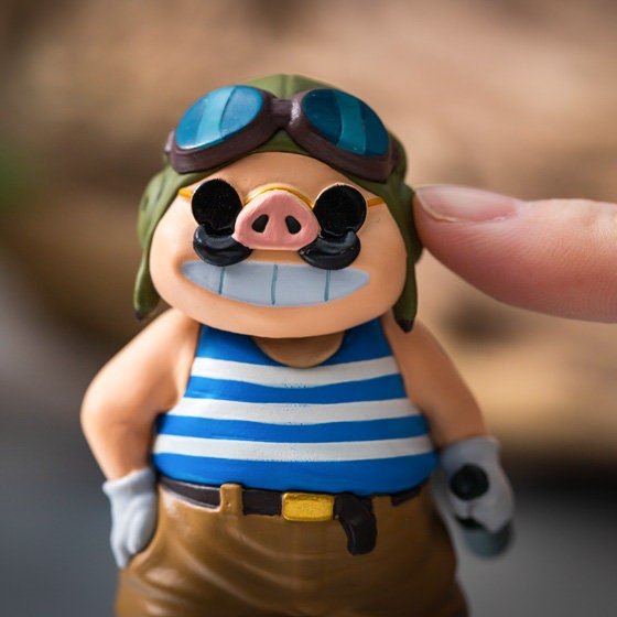 Official Ghibli Porco Rosso Bobble Head Figure • Crimson Pig Decor • Porco on Vacation GBL - Kamaji Market