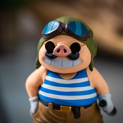 Official Ghibli Porco Rosso Bobble Head Figure • Crimson Pig Decor • Porco on Vacation GBL - Kamaji Market