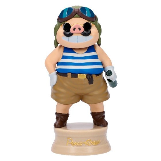 Official Ghibli Porco Rosso Bobble Head Figure • Crimson Pig Decor • Porco on Vacation GBL - Kamaji Market