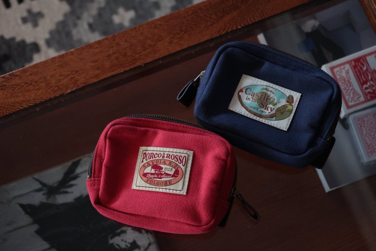 Official Ghibli Porco Rosso, Laputa Pouch/Case • Robot Soldier, Crimson Pig Clutch/Cosmetic Bag/Wallet/Makeup Bag/Purse - Kamaji Market