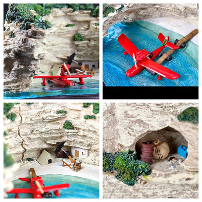 Official Ghibli Porco Rosso Light Up Diorama • Crimson Pig Figure/Home Decor/Interior Diorama - Kamaji Market