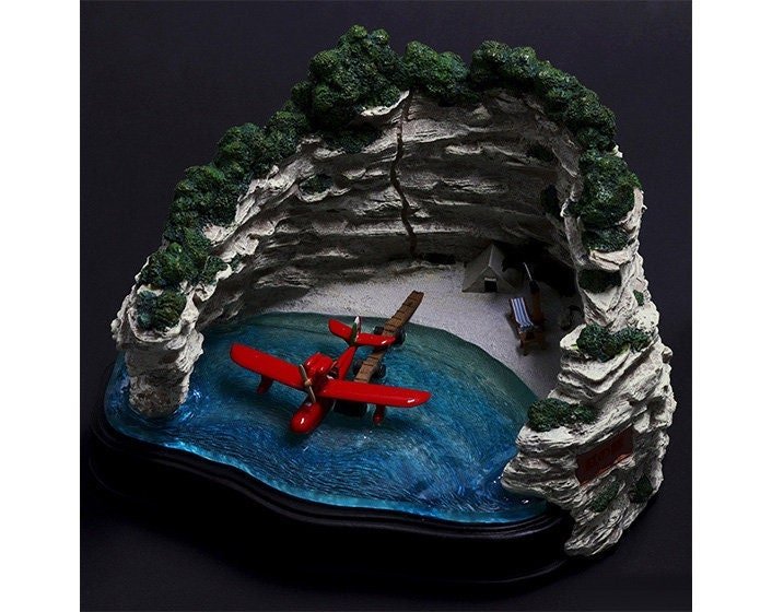 Official Ghibli Porco Rosso Light Up Diorama • Crimson Pig Figure/Home Decor/Interior Diorama - Kamaji Market