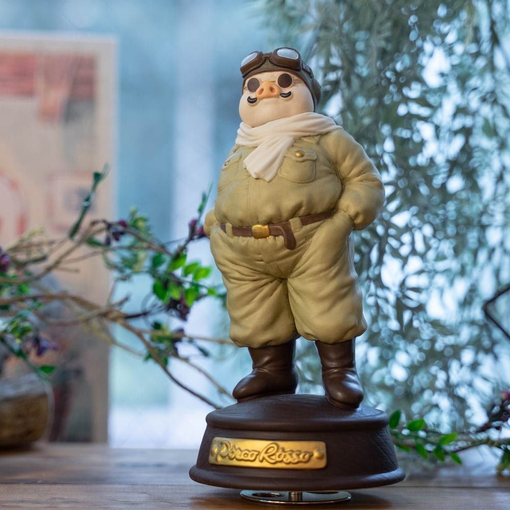Official Ghibli Porco Rosso Porcelain Music Box/Figure • Handmade Figurine/Statue/Replica/Home Decor/Interior Diorama • Crimson Pig Gift - Kamaji Market