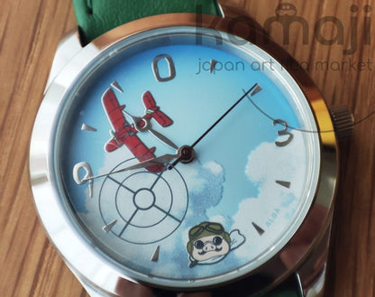 Official Ghibli Porco Rosso Wrist Watch • Crimson Pig ALBA/Seiko Watches • Green Version Limited to 400 - Kamaji Market
