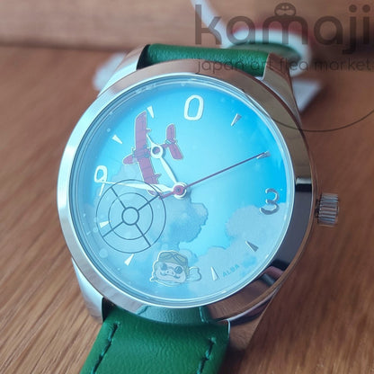 Official Ghibli Porco Rosso Wrist Watch • Crimson Pig ALBA/Seiko Watches • Green Version Limited to 400 - Kamaji Market