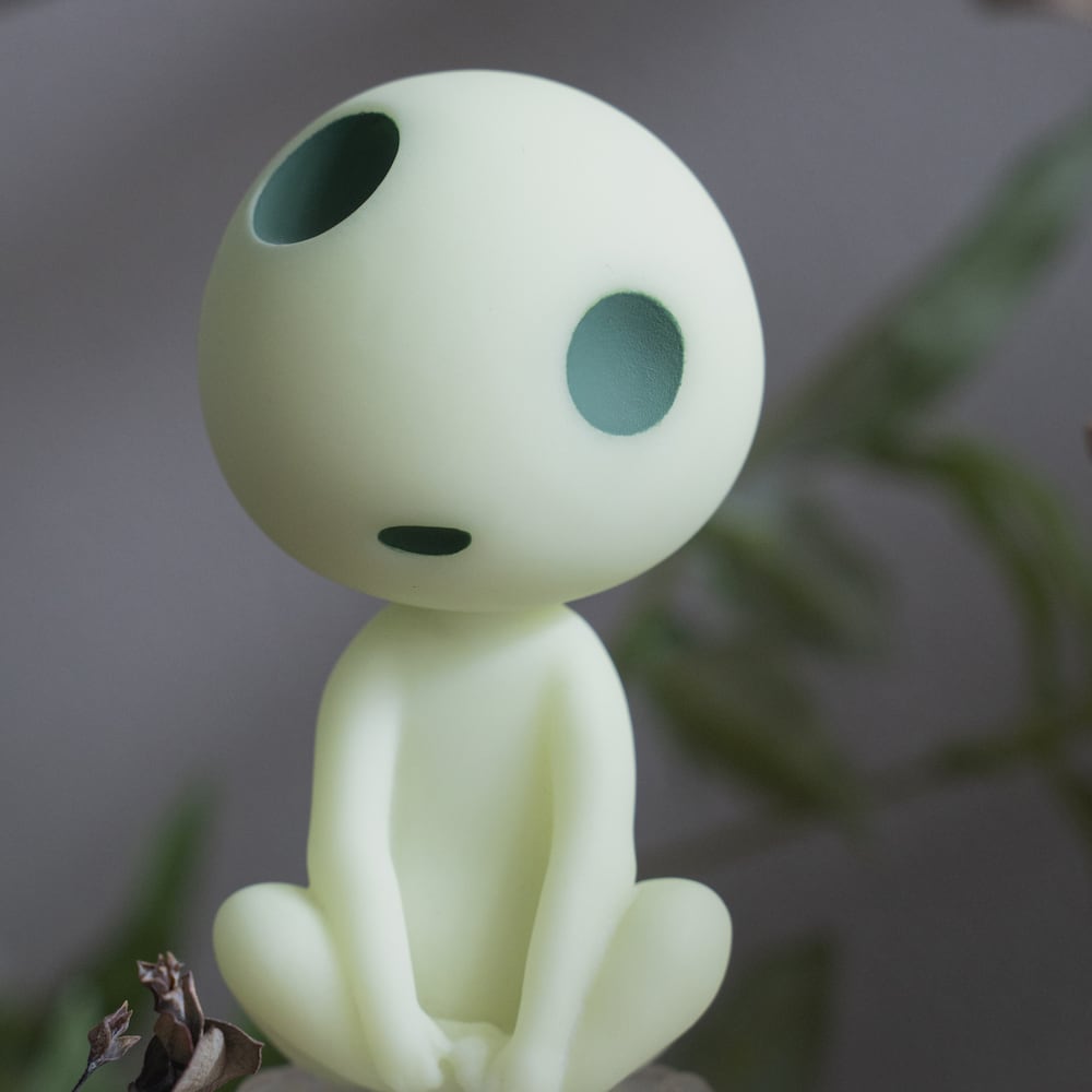 Official Ghibli Princess Mononoke Kodama Figure • Phosphorescent Palm Size - Kamaji Market