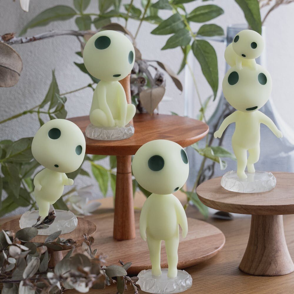 Official Ghibli Princess Mononoke Kodama Figure • Phosphorescent Palm Size - Kamaji Market