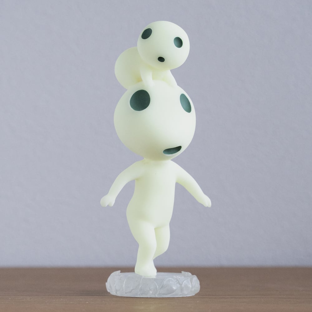 Official Ghibli Princess Mononoke Kodama Figure • Phosphorescent Palm Size - Kamaji Market