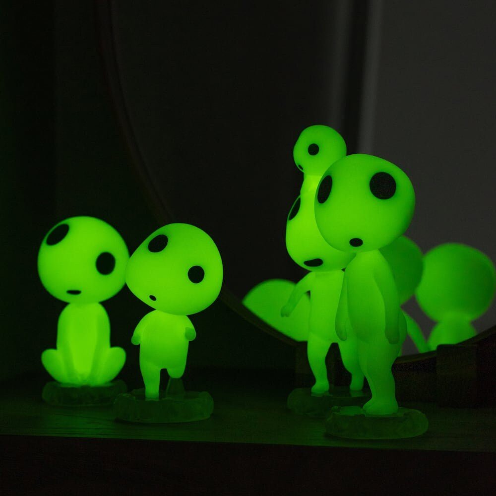 Official Ghibli Princess Mononoke Kodama Figure • Phosphorescent Palm Size - Kamaji Market