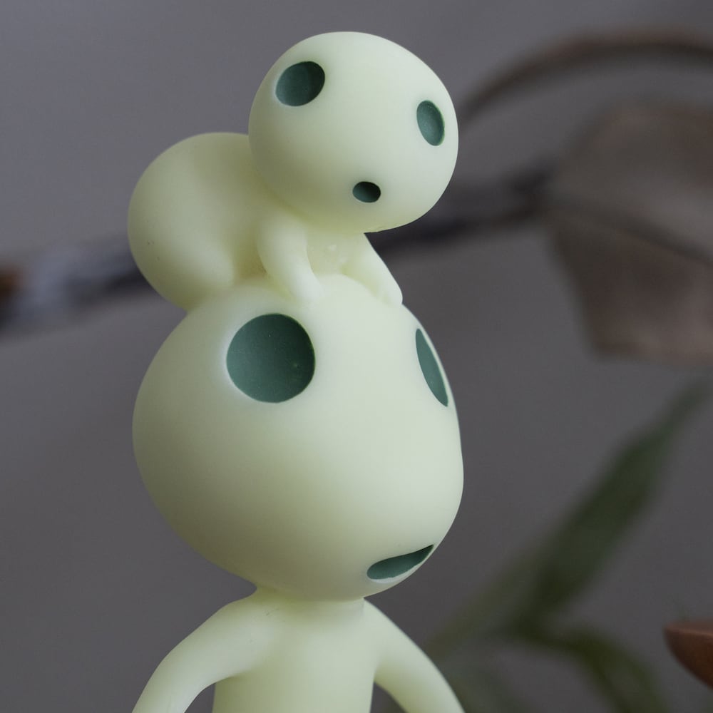 Official Ghibli Princess Mononoke Kodama Figure • Phosphorescent Palm Size - Kamaji Market