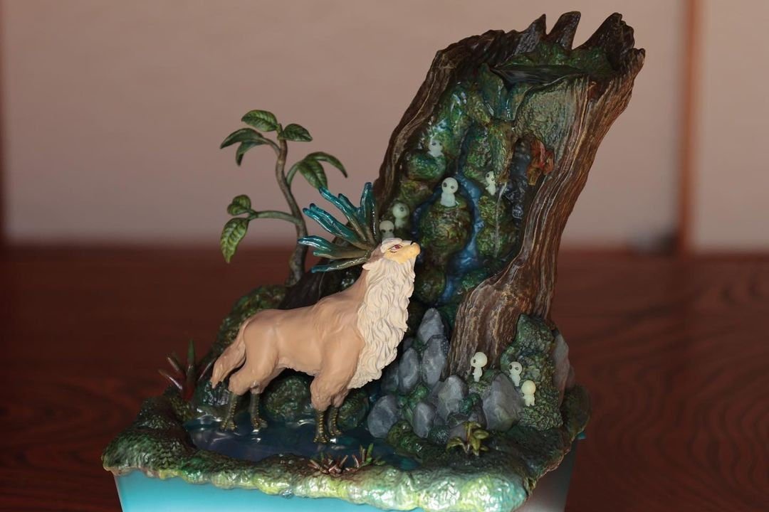 Official Ghibli Princess Mononoke Water Garden • Forest Spirit Bonsai Diorama Fountain • Donguri Exclusive - Kamaji Market