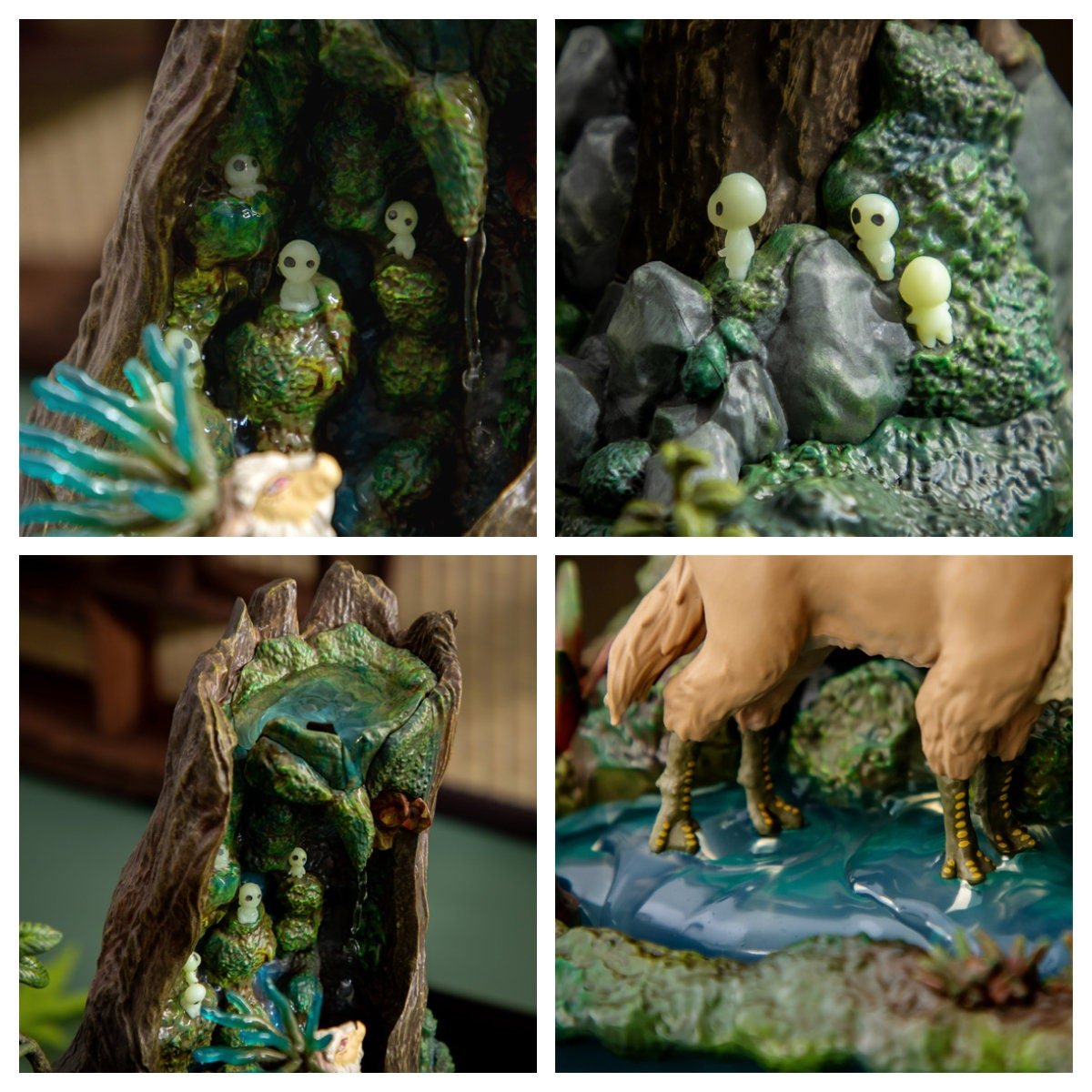 Official Ghibli Princess Mononoke Water Garden • Forest Spirit Bonsai Diorama Fountain • Donguri Exclusive - Kamaji Market