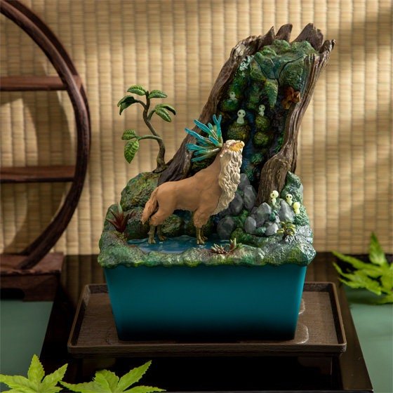 Official Ghibli Princess Mononoke Water Garden • Forest Spirit Bonsai Diorama Fountain • Donguri Exclusive - Kamaji Market