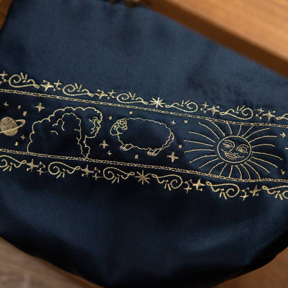 Official Ghibli Satin Purse/Sack • Whisper of the Heart Accessory Case/Cosmetic Bag/Makeup Bag/Pouch - Kamaji Market
