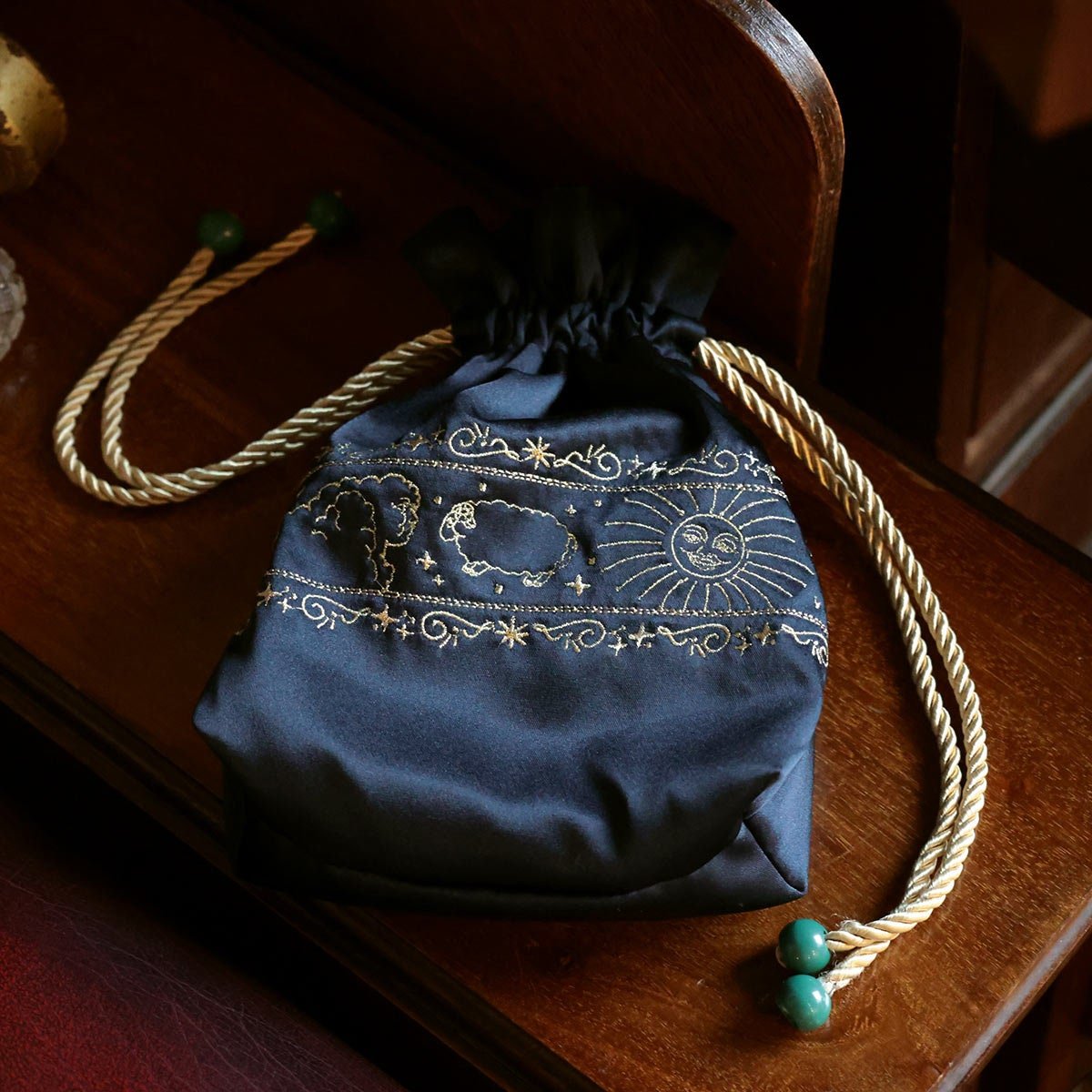 Official Ghibli Satin Purse/Sack • Whisper of the Heart Accessory Case/Cosmetic Bag/Makeup Bag/Pouch - Kamaji Market