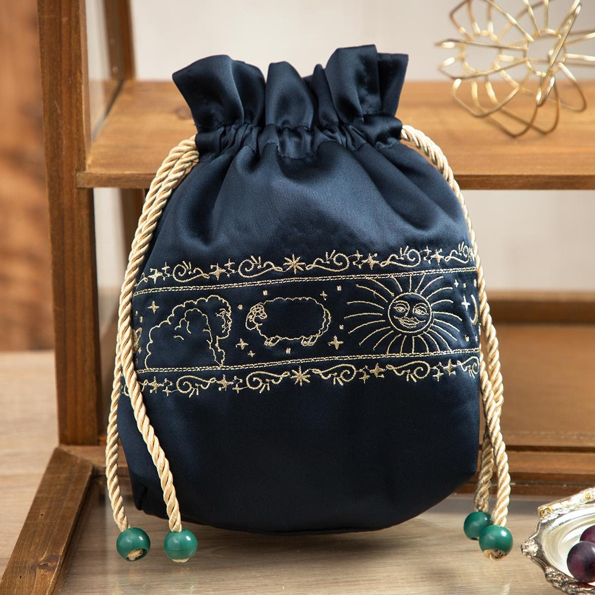Official Ghibli Satin Purse/Sack • Whisper of the Heart Accessory Case/Cosmetic Bag/Makeup Bag/Pouch - Kamaji Market
