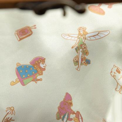 Official Ghibli Satin Purse/Sack • Whisper of the Heart Accessory Case/Cosmetic Bag/Makeup Bag/Pouch - Kamaji Market