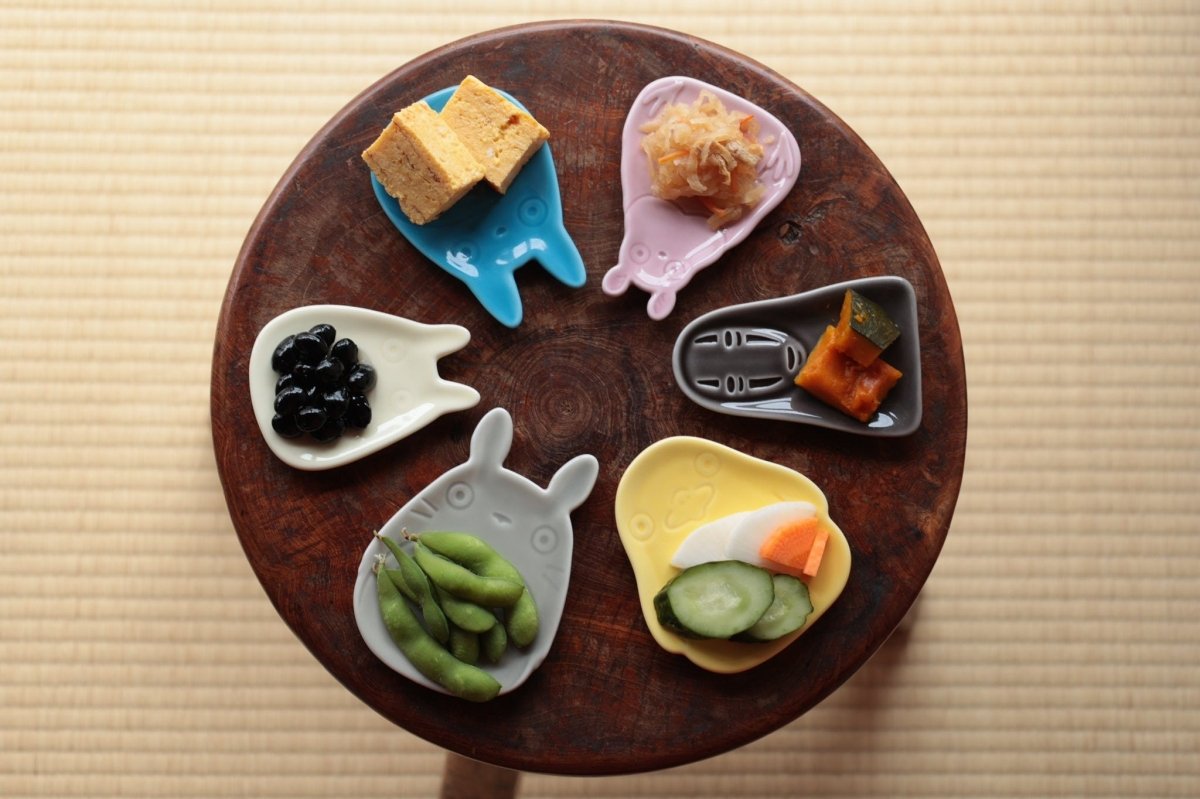 Official Ghibli Spirited Away Bean Plate Set of 3 • No Face Side Dish/Snack/Crockery • Japanese Mamezara Tableware - Kamaji Market