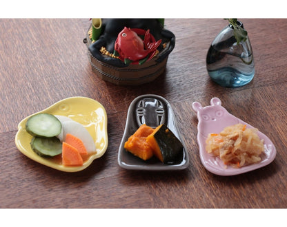 Official Ghibli Spirited Away Bean Plate Set of 3 • No Face Side Dish/Snack/Crockery • Japanese Mamezara Tableware - Kamaji Market