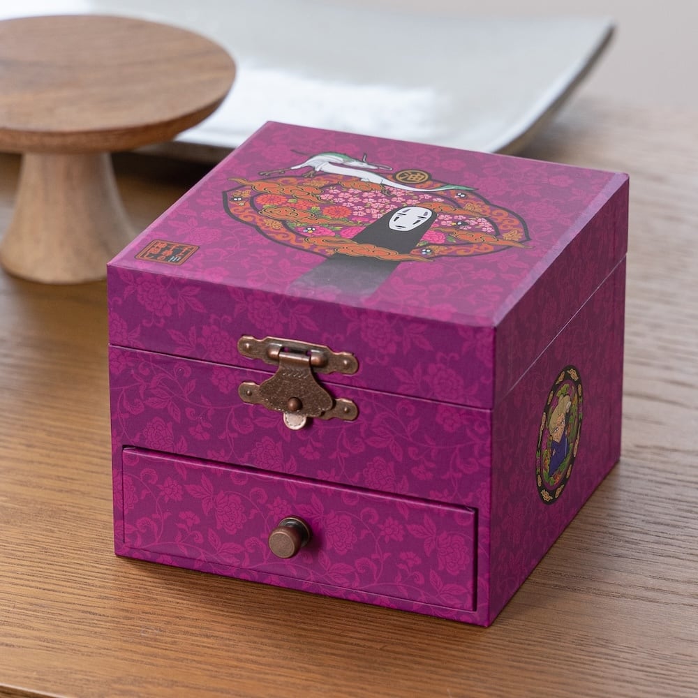 Official Ghibli Spirited Away Music Box/Jewelry Box • Accessory Case with Mirror/No Face (Kaonashi) - Kamaji Market